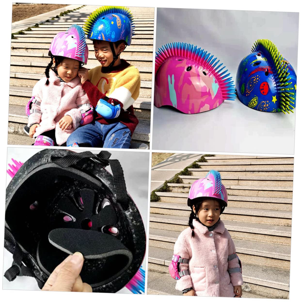 Monopatín Er Casco De Patinaje Casco De Patinaje para Niños Casco De Montar En Bicicleta para Niños Sombrero De Seguridad para Equipo De Protección Casco De Bicicleta para