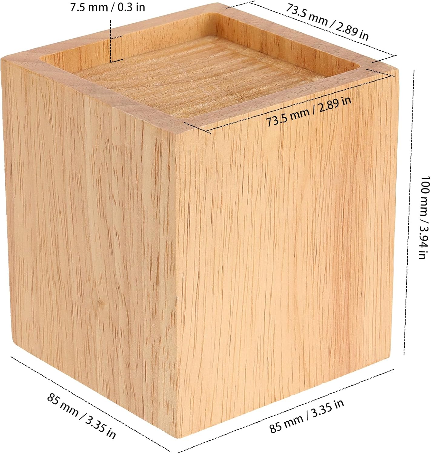 4 Pack 3 Inches Wood Bed Risers, Natural Wood Furniture Lifters, Heavy Duty Bed Risers for Sofa, Bed, Chair, Table, Desk, Furniture