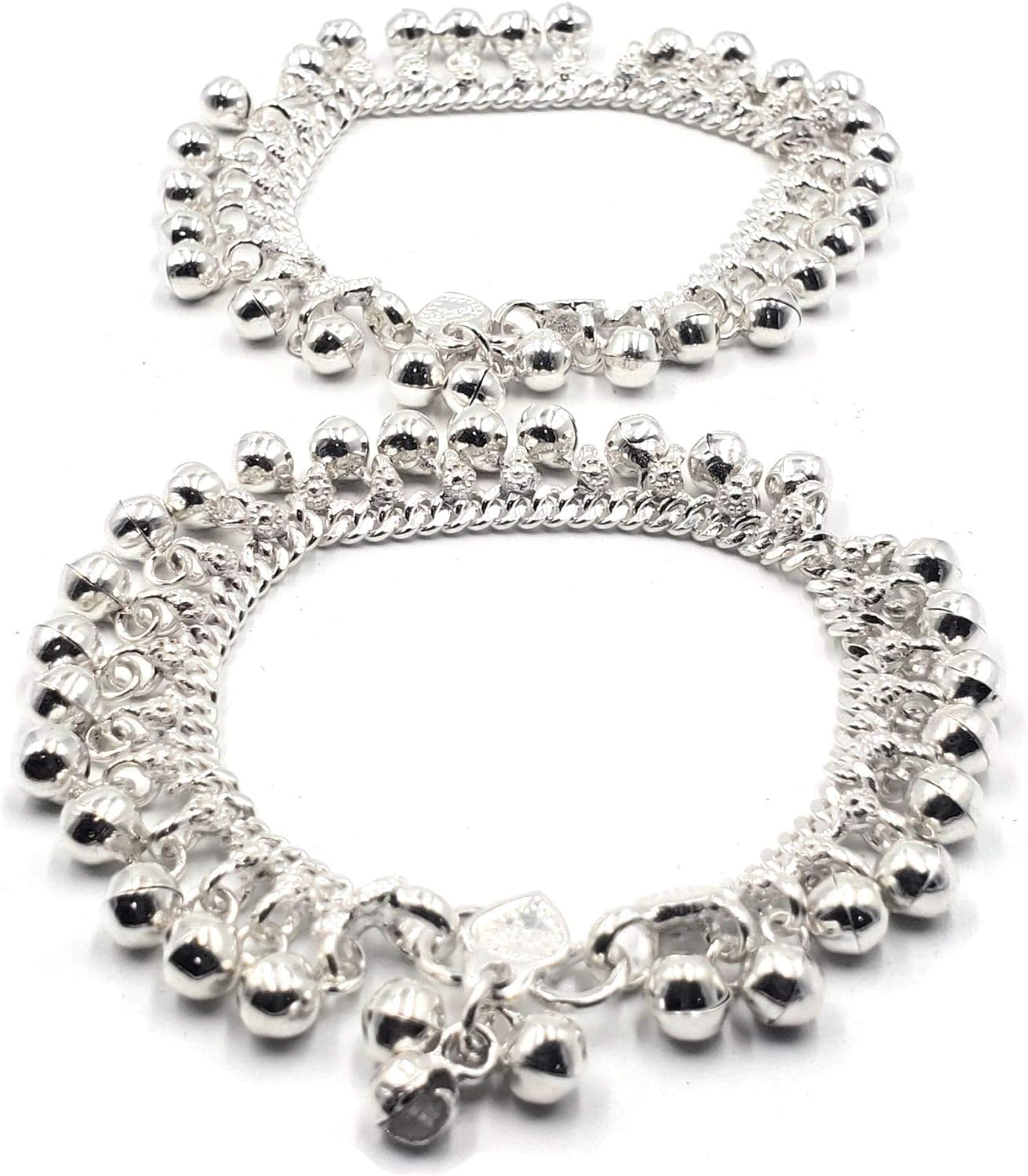 700 Silver Traditional Bell Anklet - Style#02