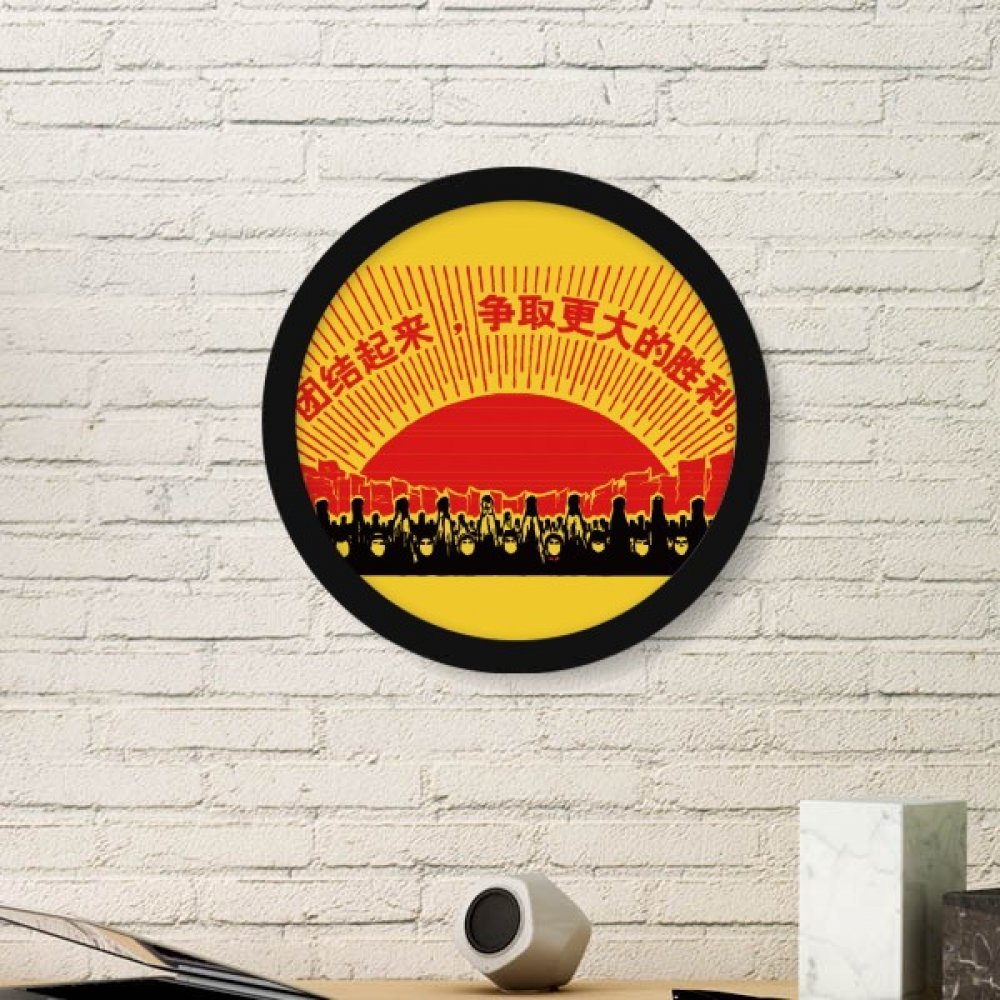 Art Peinture Cadre Photo Ronde Bois Déco Murale Vintage Rouge Noir Large