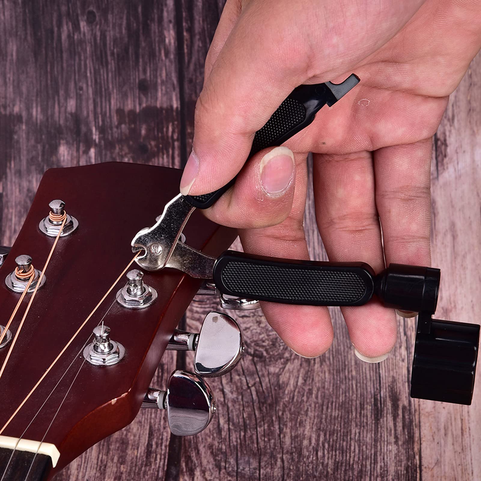 Ifundom Kit De Réparation Pour Guitare - Coupe-cordes, Enrouleur Et Extracteur De Goupilles Pour Guitares Acoustiques
