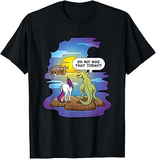 GoshWow Noah's Ark Christian Bibble The Last Unicorn Dinosaur T-Shirt OEKO-TEX STANDARD 100