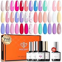 Vista 12 de modelones Kit de esmalte de uñas en gel de 20 colores, conjunto de esmalte en gel de otoño e invierno que se remueve con remojo, kit de esmalte