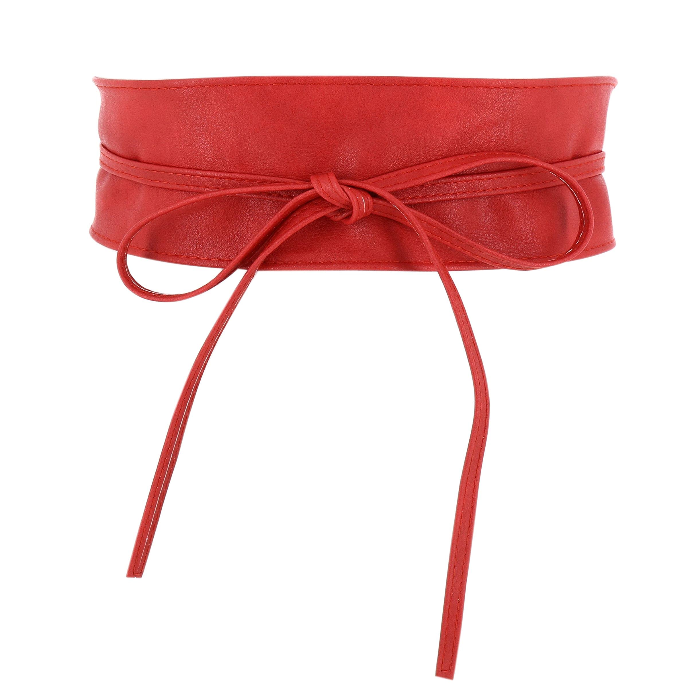Obi Belt for Women – Wide Waist Belt in Faux Leather MICA  display picture 3