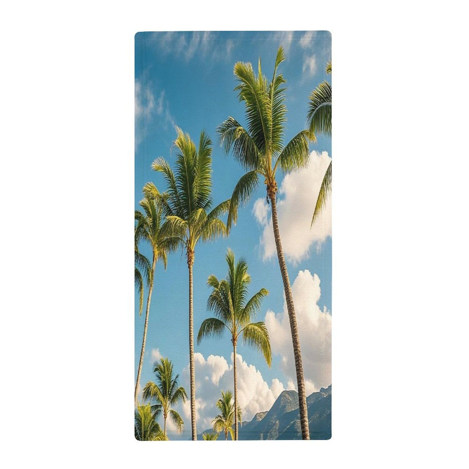 FekiLoot Tropical Palm Tree Hand Towels Coral Velvet Highly Absorbent Towel,Classic Luxury Printed Hand Towels Soft Hands Face Towel for Bathroom Kitchen Salon Workout 13.8 X 28.7 in
