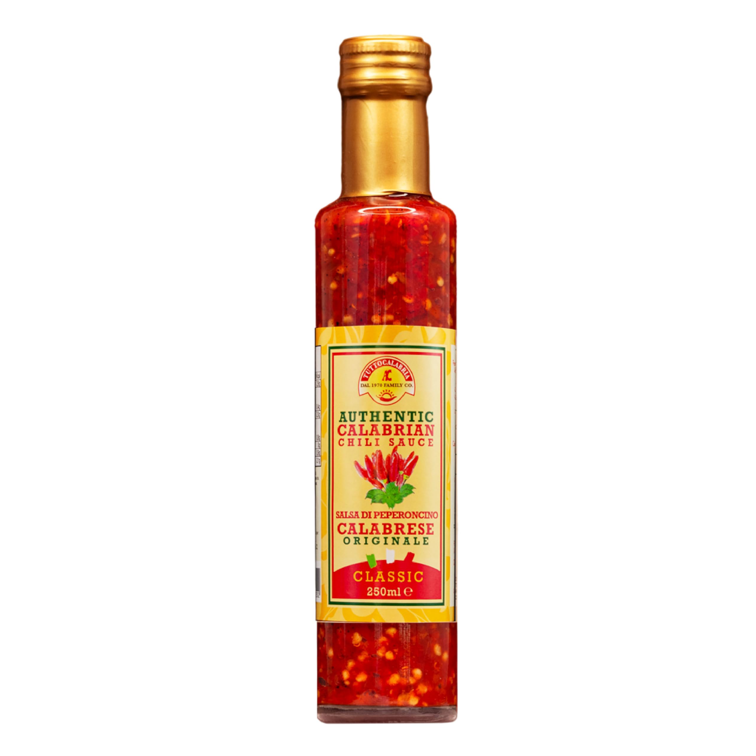 Calabrian Hot Sauce, Made with Calabrian Chili Peppers, Real Ingredients, 250ml (8.8 fl oz), Great on Chicken Wings, Pizza, Pasta, or as a substitute for your favorite condiment, TuttoCalabria