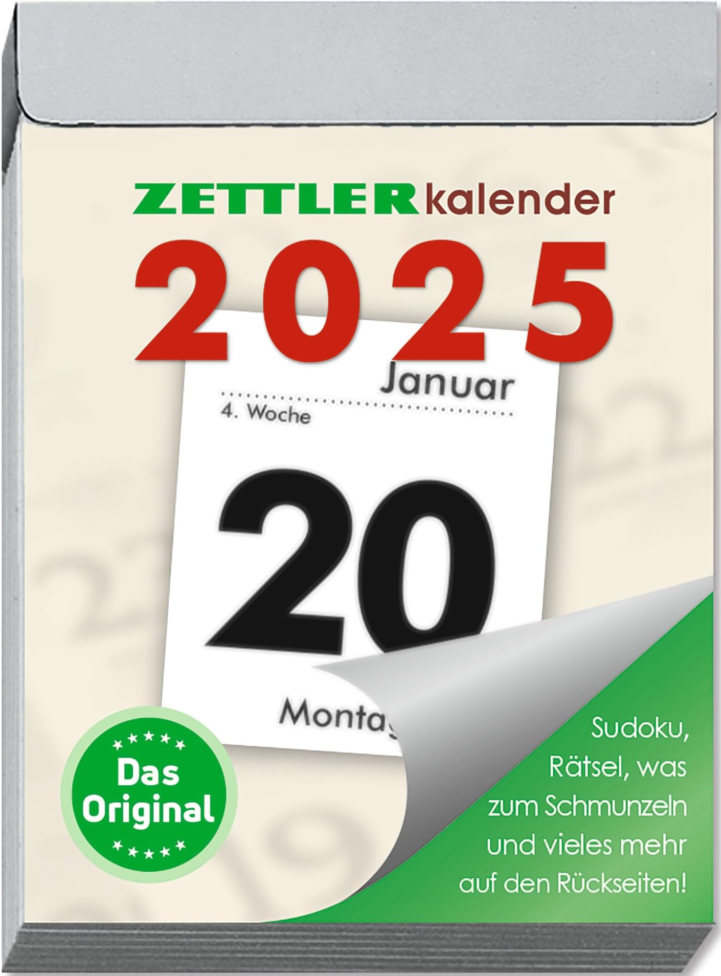 Zettler Tagesabreißkalender 2025 L, 6,6x9,9cm, Abreißkalender mit
