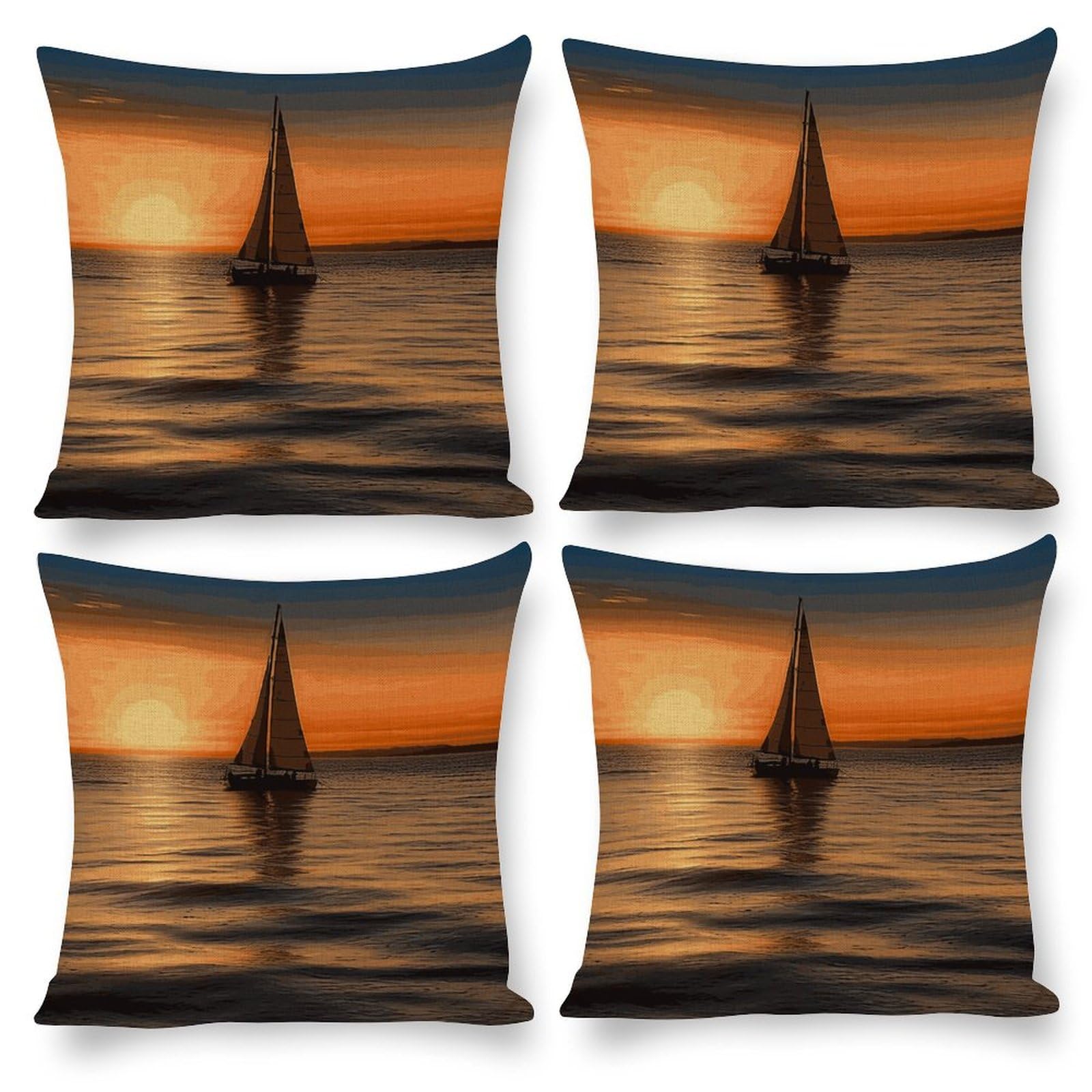 Housse de coussin coucher de soleil pour décorer votre salon au style bord de mer