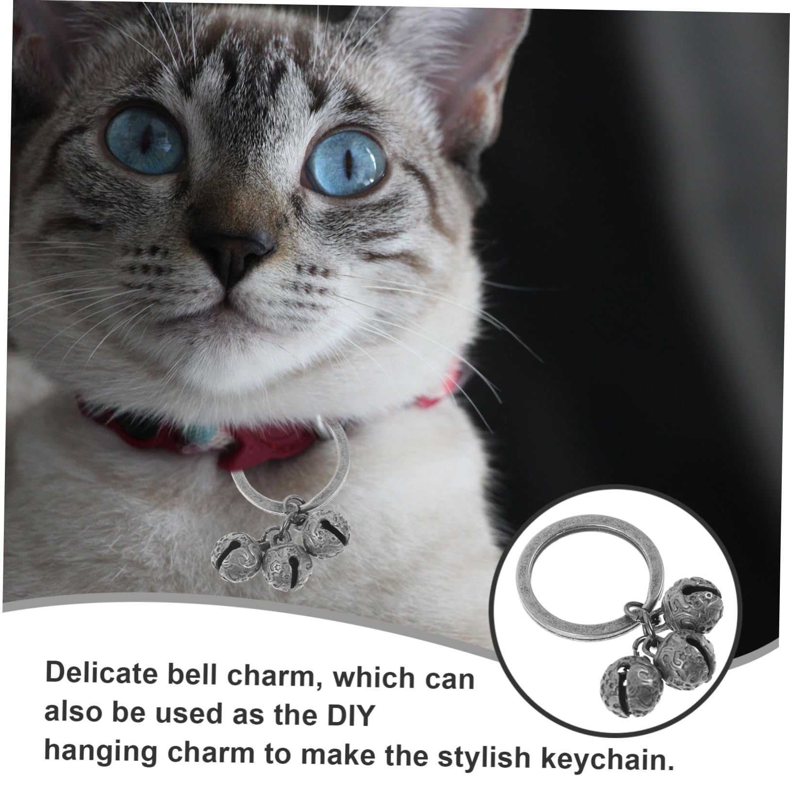 Angoily Loud Cat Bells for Collar Pet Supplies 3pcs 12mm Hanging Bells Fashionable Pet Collar Accessories for Daily Use