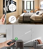 STEO Állólámpa LED 27W Ezüst Dimmelhető Távirányítóval - Állítható Színhőmérsékletű Modern Lámpa Olvasólámpával Nappaliba, Hálószobába, Irod 4