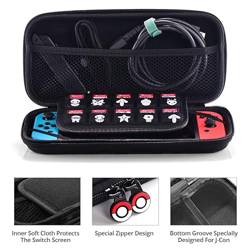 Miniatura 4 de CampFENSE Carrying Case for SwitchSwitch OLED, Protective Hard Shell Travel Carry Case compatible with Console & Accessories, with 10 Game Card