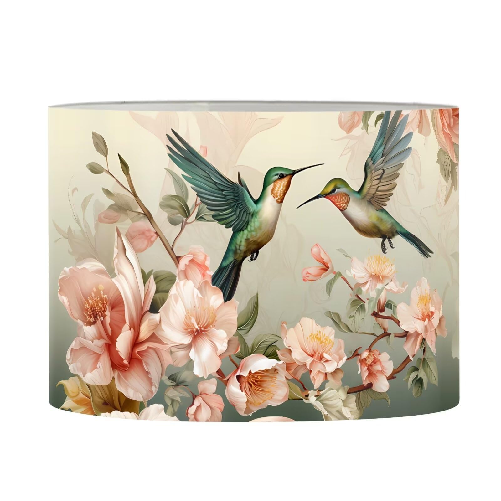 FANCOSAN Vintage Lampshade Floral Hummingbird Pattern Handmade Lamp Shade Chandelier Lamp Cover Light Accessories for Pendant Floor Light-S — image 1