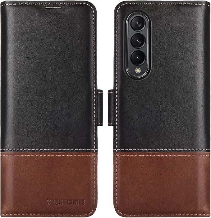 Creando Innovaciones: Construyendo el Galaxy Z Trifold 7 71QfsEU5K7L. AC SX679 KEZiHOME Genuine Leather Galaxy Z Fold 3 Wallet Case RFID Blocking with Card Slot Flip Kickstand Phone Cover Compatible with Galaxy Z Fold 3 (2021) (Black/Brown)