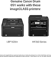 Vista 6 de Canon Genuine 051 Black Drum Cartridge Compatible with LBP162dw, MF260 Series