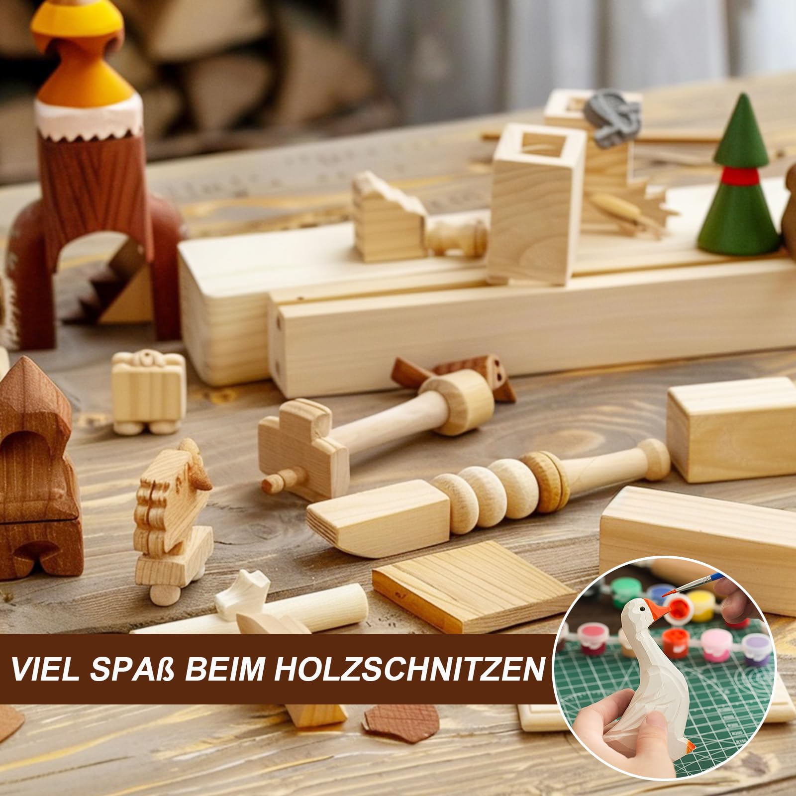 24 Stück Schnitzholz Linde, 3 Größen Lindenholz zum Schnitzen Schnitzblöcke Holzschnitzset für Kinder und Erwachsene DIY Basteln