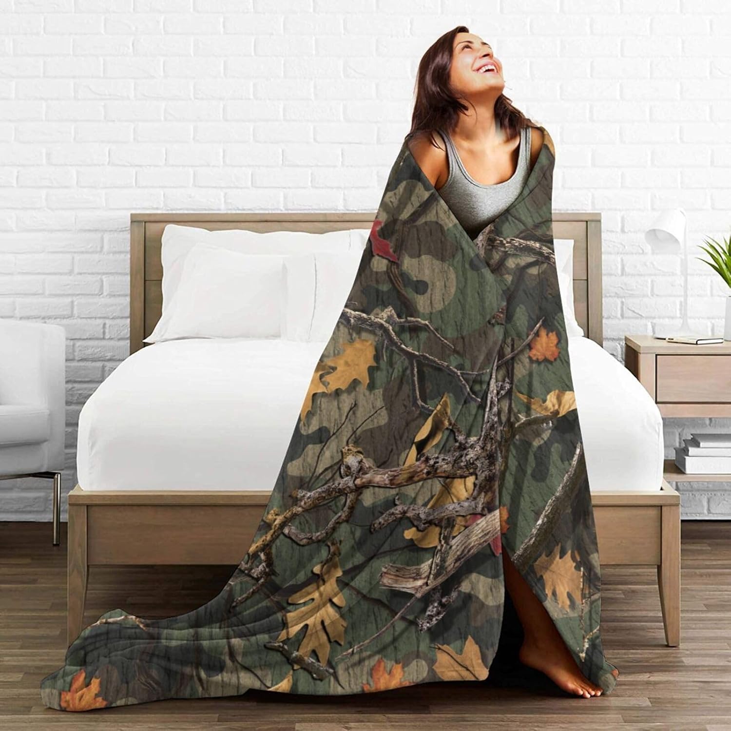 Camo Blanket Hunting Camouflage Forest Soft Decorative Flannel Throw Blanket Lightweight Cozy Fuzzy Blanket for Couch, Bed and Chair-60''x50'' - Image 5