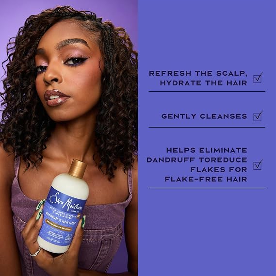 SheaMoisture Anti-Dandruff Shampoo & Conditioner + Scalp Repair & Hydrate Serum with Niacinamide, Shea Butter, 3% Salicylic Acid for Flakes & Itchy Scalp