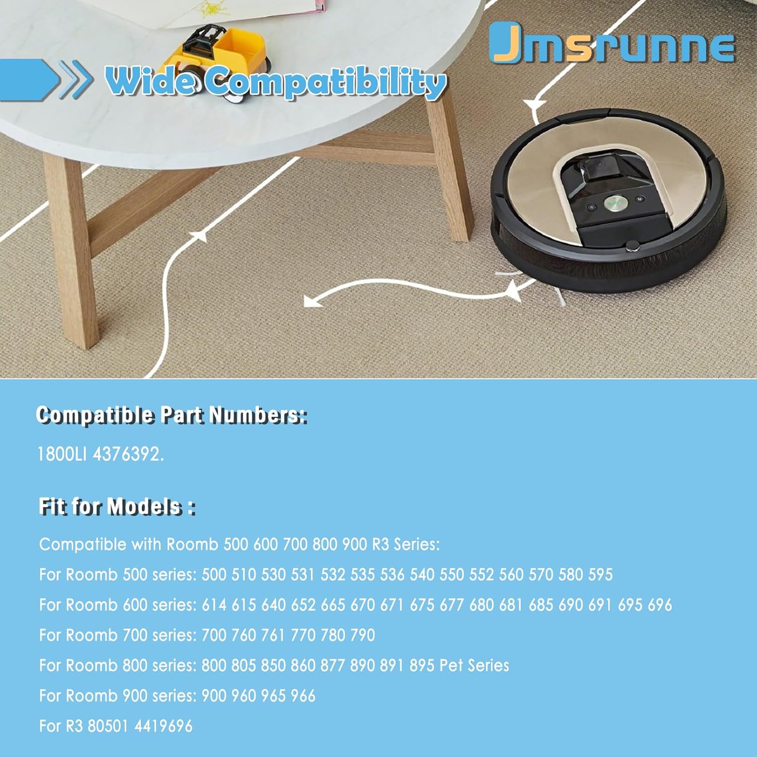 1800LI Replacement Battery for Roomb 500 600 700 900 800 Series Compatible with Roomb 970 965 960 981 890 891 895 801 805 850 860 695 690 685 680 677 675 640 614 615 665 652 671 670 4376392 26Wh