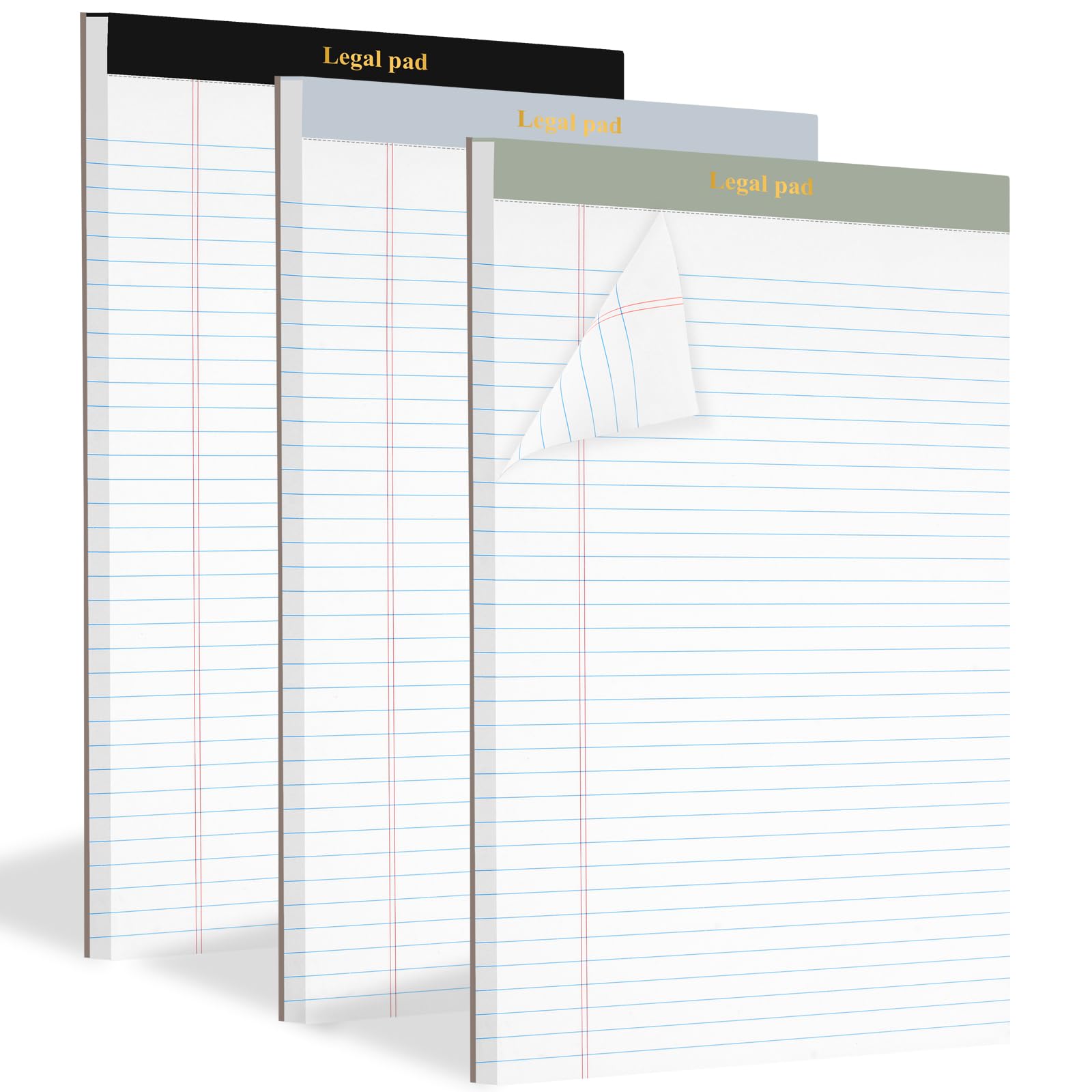 AZUREAL 3 Pack Legal Pads 8 5 x 11 Wide Edge Note Pads 8 5 x 11 Micro