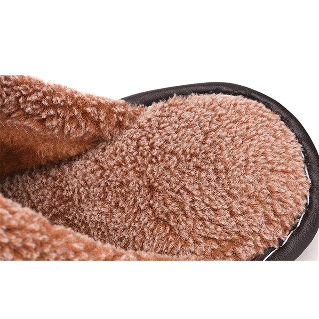 Generico Pantofole da Uomo in Pelle, Calde E Spesse, Adatte per Luso Interno, Realizzate in Vera Pelle E Misto Cotone, Color Bordeaux (A 29(4243))