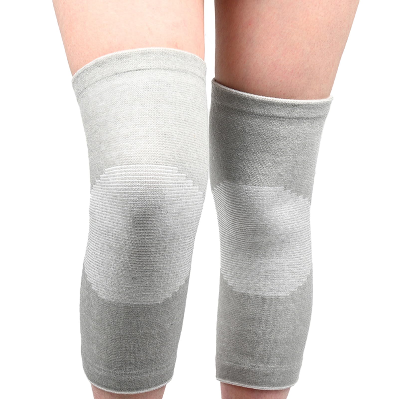 Generico Onepress Ginocchiera Bamboo, Ginocchiera in Bambù, Supporto Elastico Traspirante per Ginocchio, Compressione Ergonomica e Comfort Prolungato, Ideale per Sport (Grigio, L)