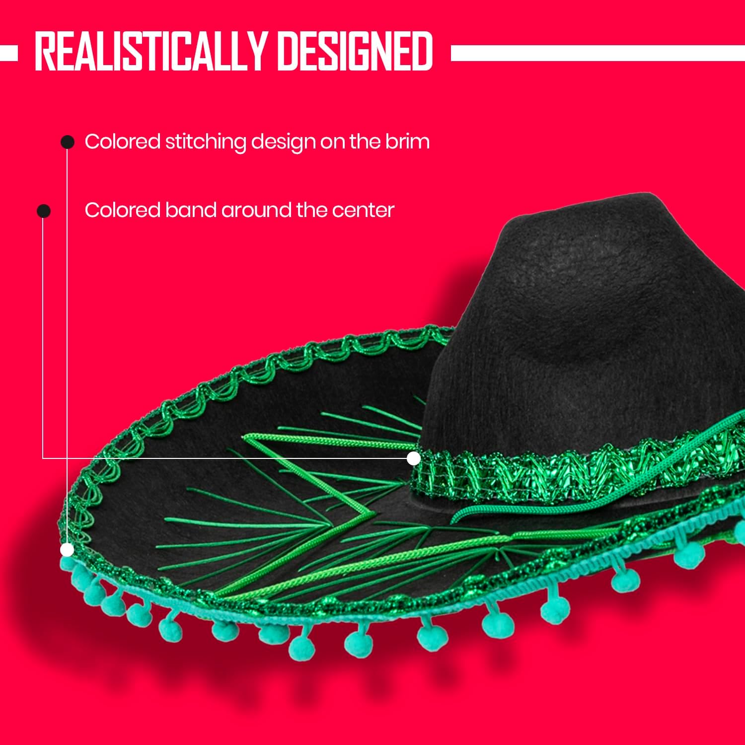 Dress Up America Sombrero Hat for Kids and Adults - Traditional Fiesta Costume Hats - Image 4