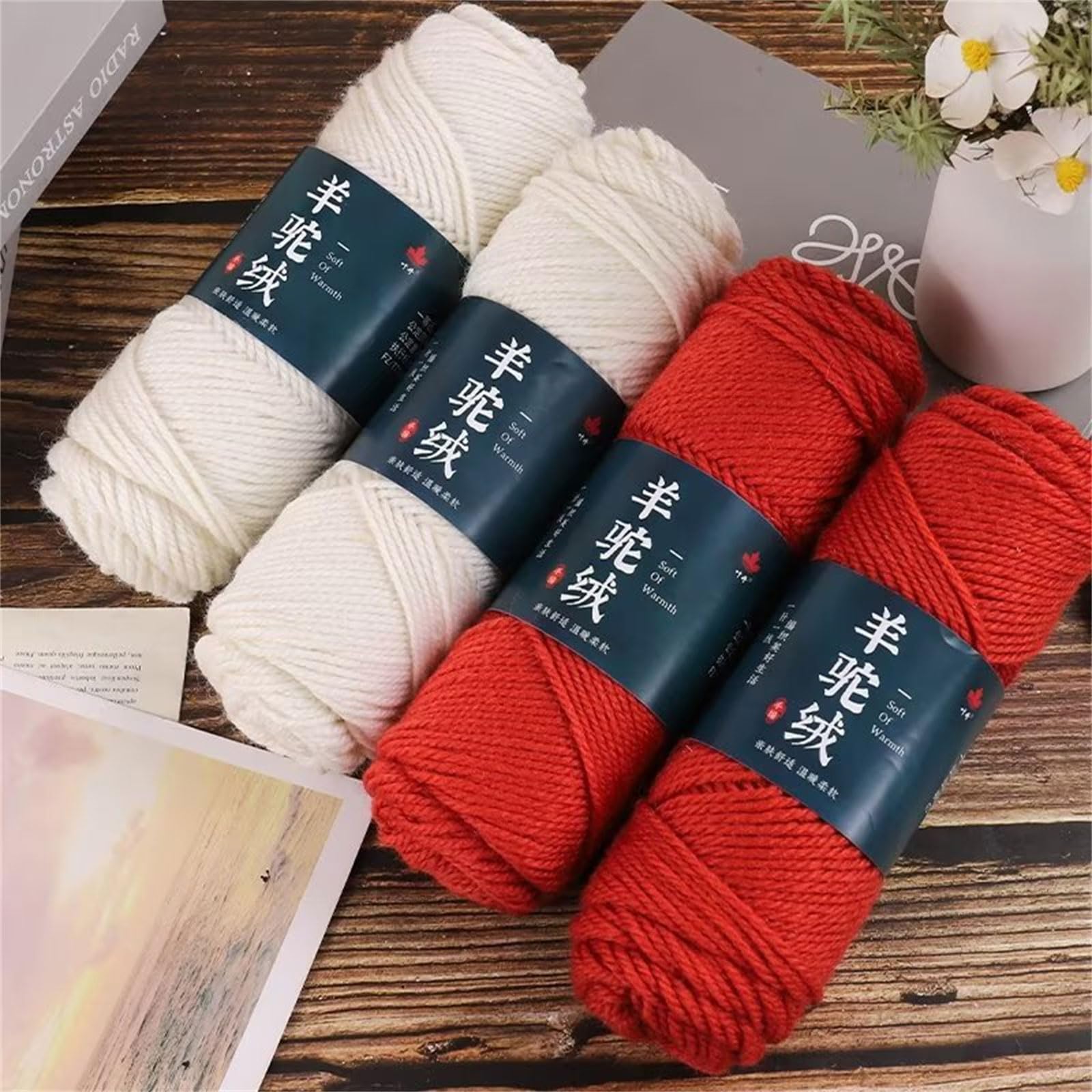 5 gomitoli di lana morbida da 100 g/rotolo, per lavori a maglia, tappeti, maglioni, sciarpe, cappelli, maglioni
