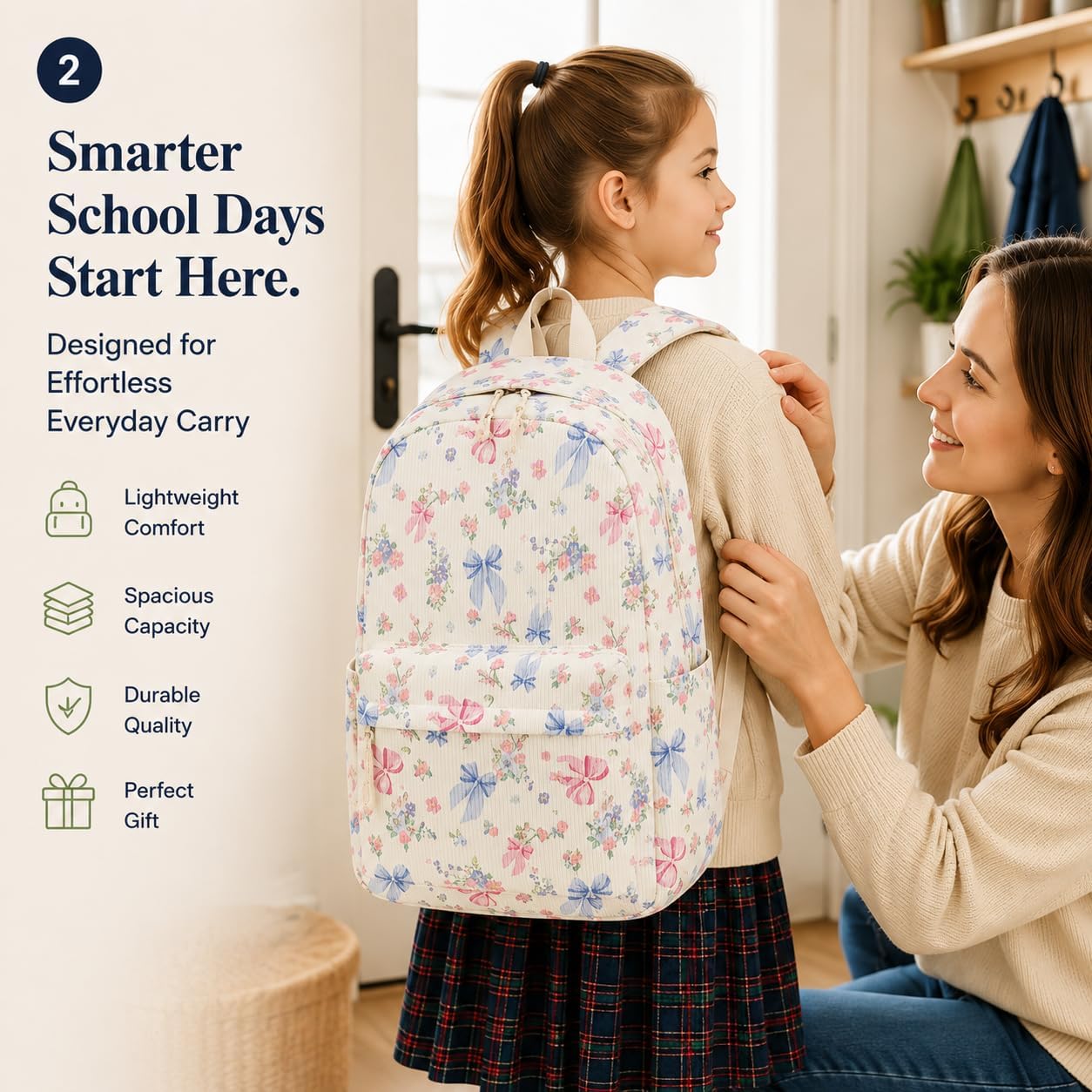  School Backpack for Teen Girls Bookbags Elementary High School Corduroy Laptop Bags Women Travel Daypacks thumbnail