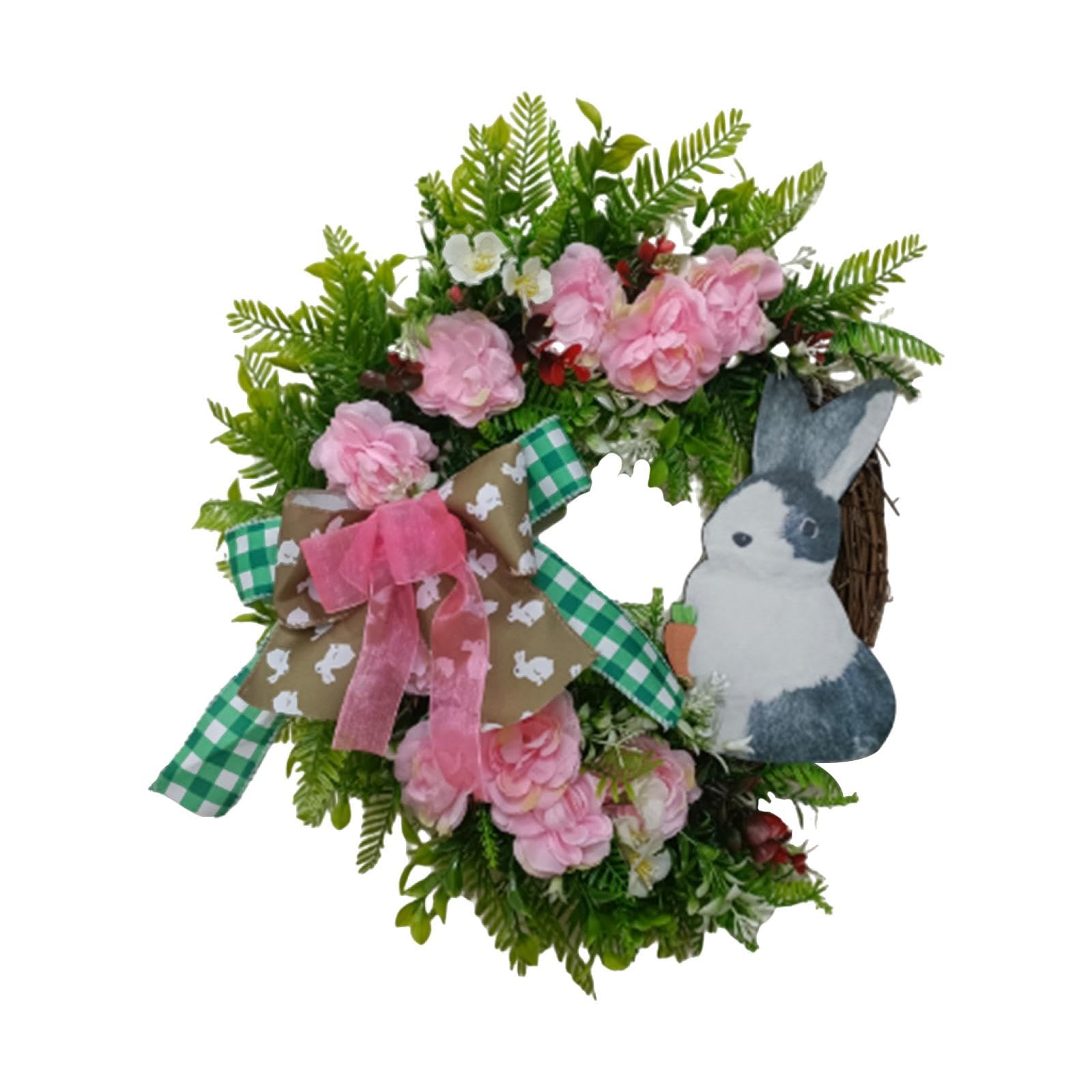 Almencla Osterkranz Hasenkranz Türkranz Blumenkranz mit Dekorativen Elementen Und für Haustür Geschenk 45cm