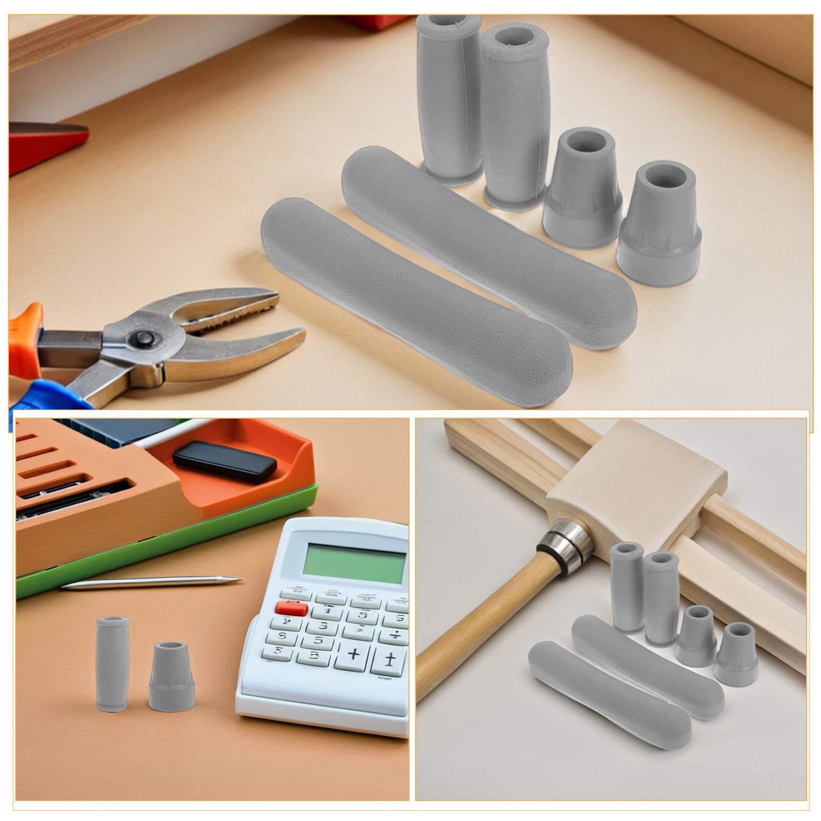 Healeved 4 set di cuscinetti per stampelle: cuscini per ascelle e coprimanico per stampelle - punte in gomma per bastoni da passeggio - tappi di ricambio per piedini per deambulatore