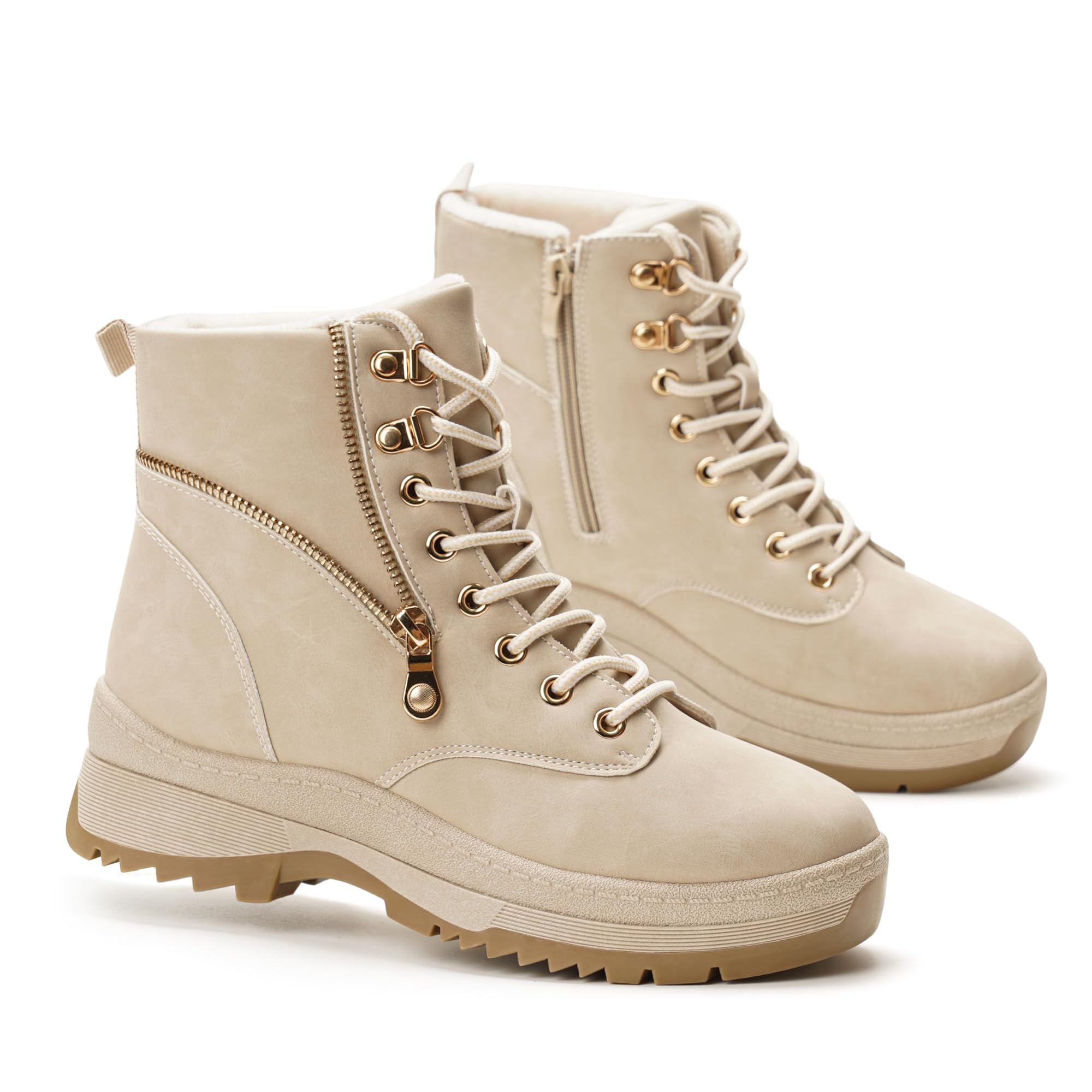 GLAMORA Bottines d'hiver pour femme avec doublure chaude, semelle antidérapante et finition hydrofuge. Bottines thermiques confortables pour la ville, le travail, la pluie légère et les promenades en