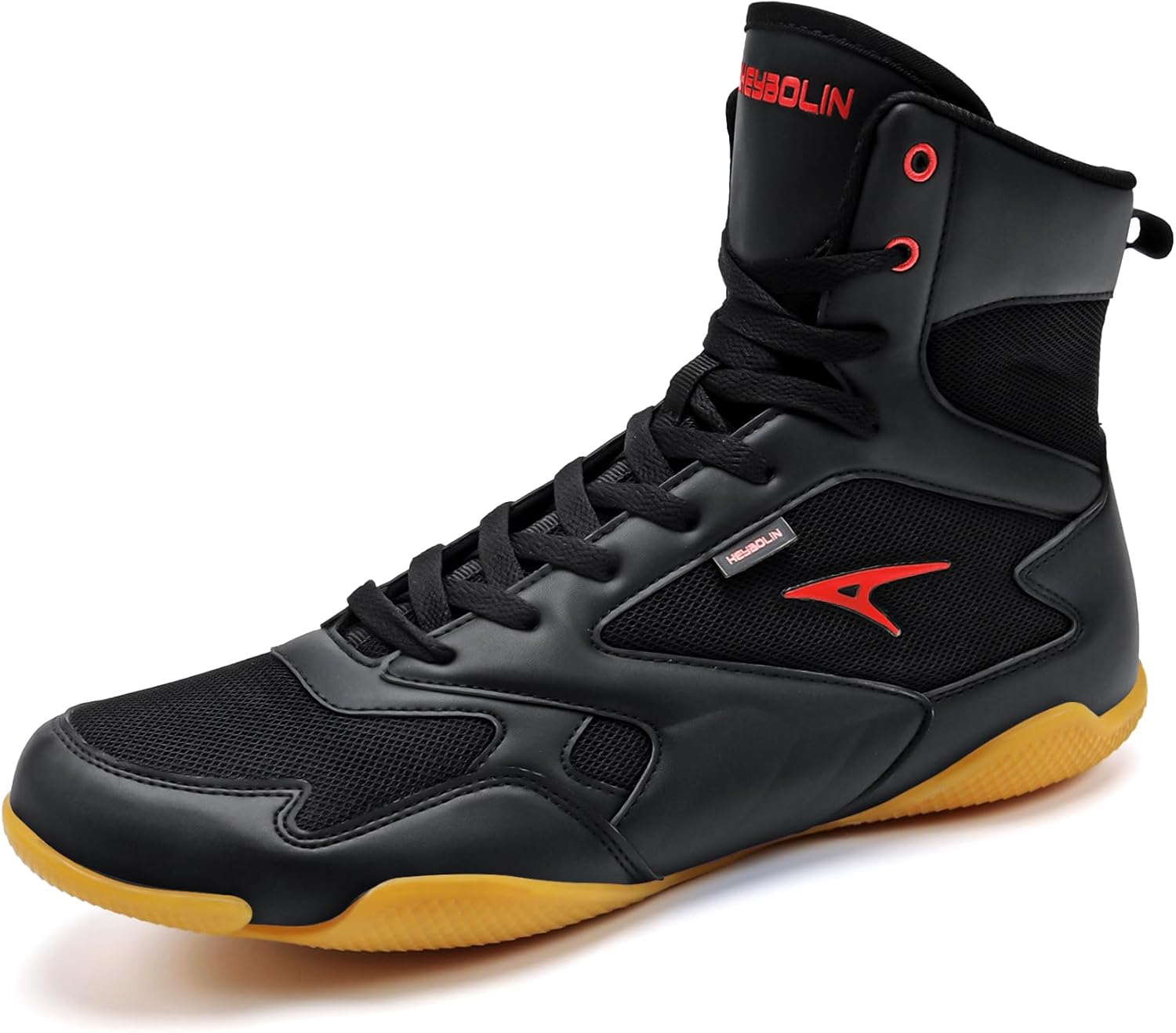 ASHION Men Wrestling Shoes Boxing Shoes High Top Fitness Sneakers Zero Drop Sole