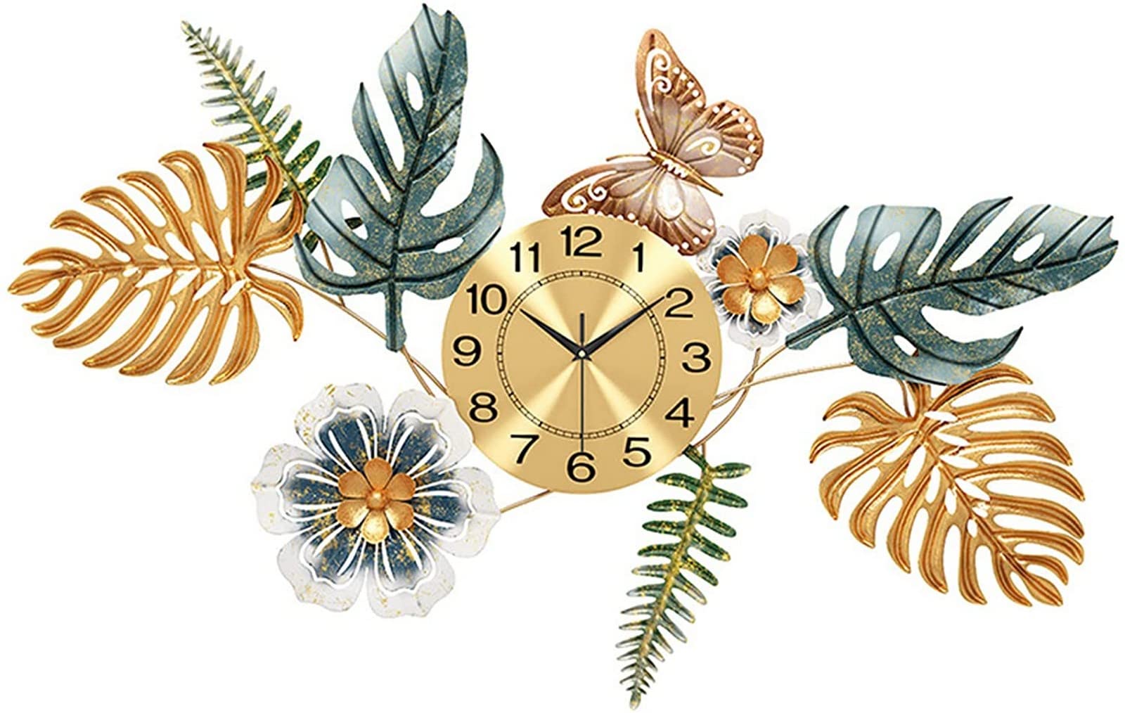 SaryEdge Wall Clock Art Clock 90 * 50Cm Metal Decorative Wall Clocks,Large Silent Non Ticking Quartz Clock,Creativity Wall Watches for Living Room Bedroom Office,