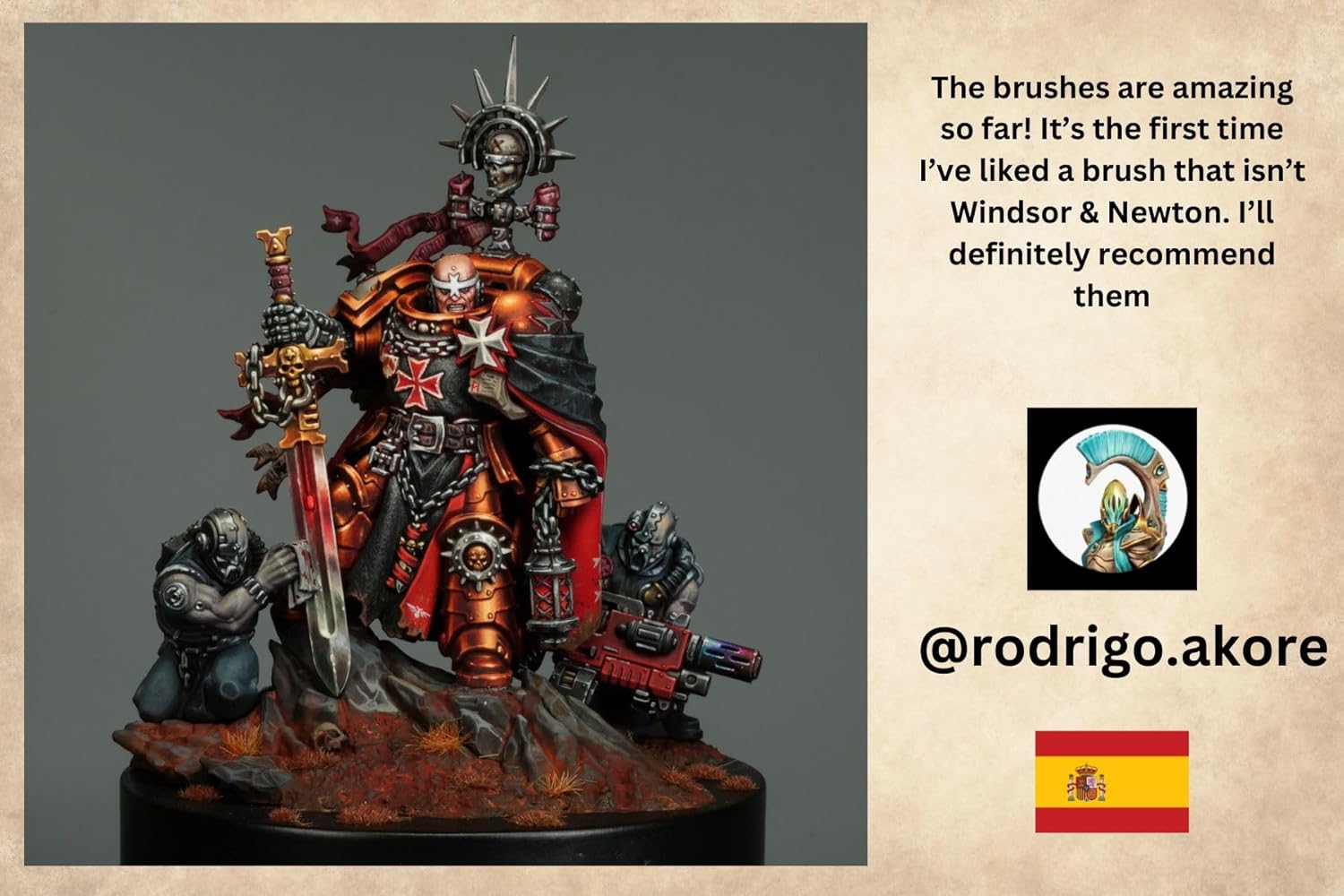 Kolinsky Sable Set Brushes for Miniature Painting Modeling Pieces Fine Detail Paint Brush Miniature Painting Kit Mini Paints Acrylic for Warhammer (Size 3)