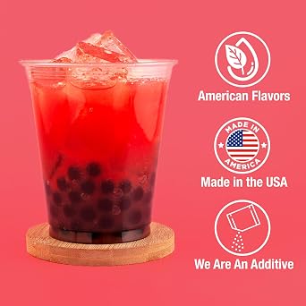 BOBAVIDA Strawberry Popping Boba & Non-GMO Popping Boba Pearls, 10 Boba Packets with Straw for Drinks, Desserts & Food Toppings