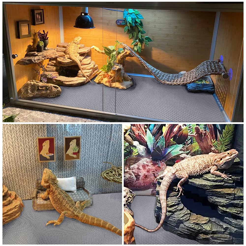 Alfombra de reptiles de tamaño grande de 24 x 118 pulgadas, alfombrilla para reptiles, dragón barbudo, suelo de tanque de dragón barbudo, ropa de cama de serpiente, accesorios de tanque de