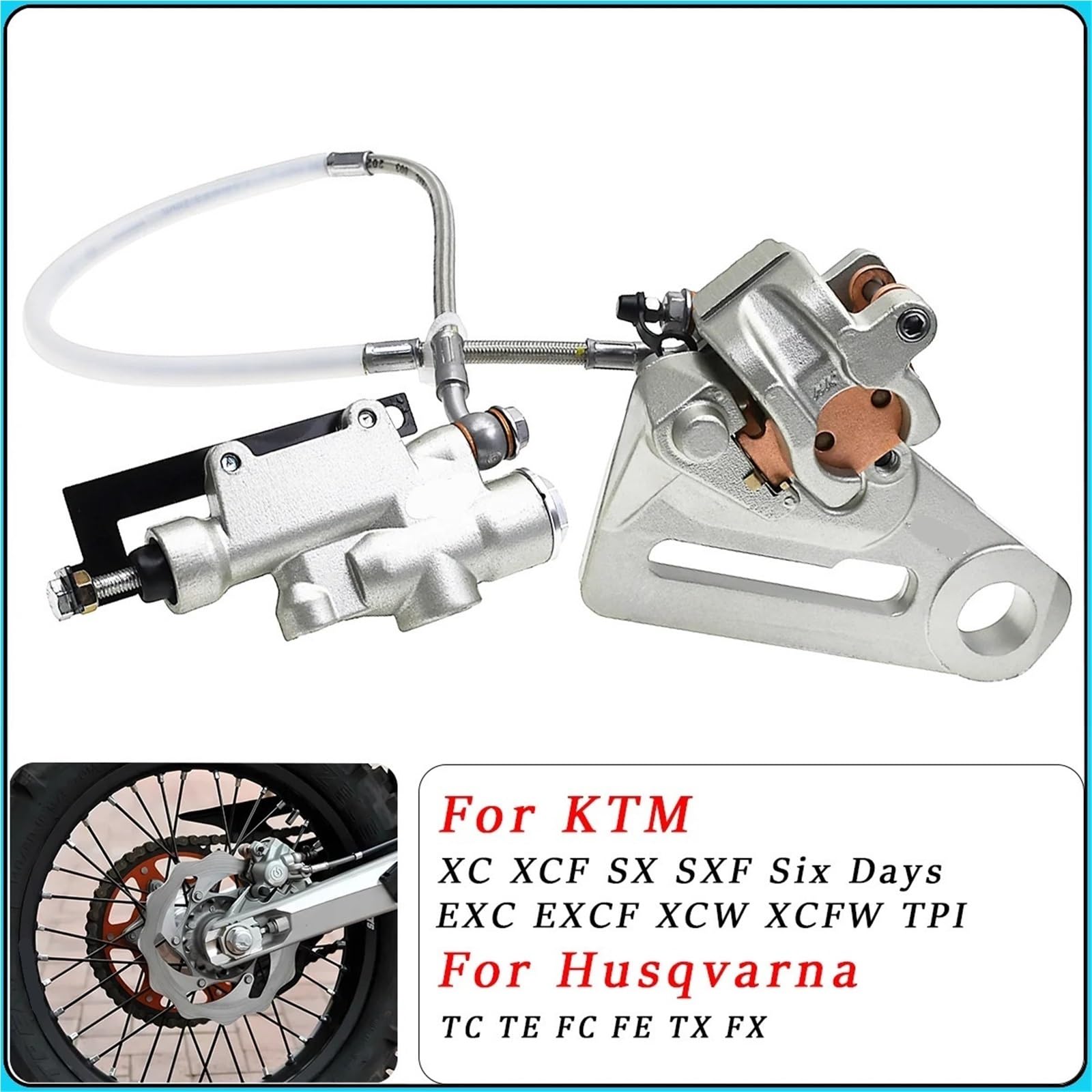 Pistone del Freno Arretratore Pistoncini Pinza Freno Posteriore Adatta per KTM SX XC SXF XCF XCW XCF W EXC EXC F TPI Six Days 125 150 200 250 300 350 450 500 530 2004-2024(Bracket)