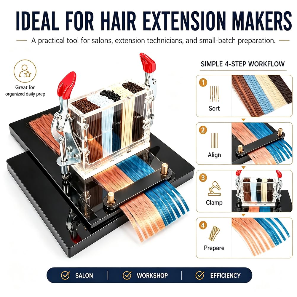 Kit Per Extension Capelli 6 in 1 Con Piastra Fissaggio Piatta