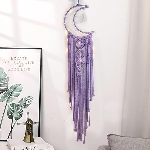 Miniatura 6 de Atrapasueños, atrapasueños de luna para niñas, niños y adultos, decoración de pared bohemia, decoración de dormitorio, decoración de sala de estar,