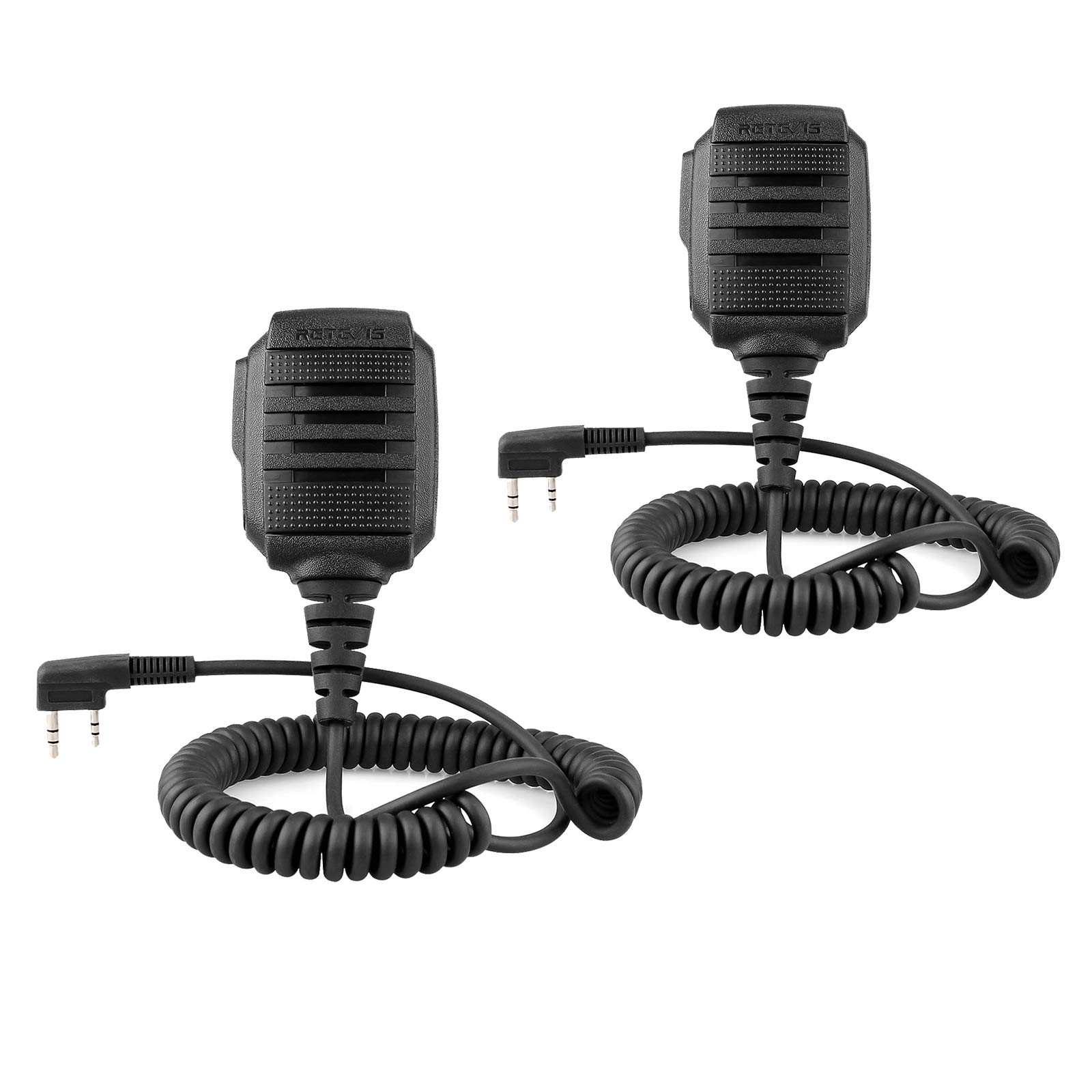 Retevis Walkie Talkie Speaker Mic,IP54 Waterproof Shoulder Mic, Compatible with RT68 RT22 RT21 H-777 RT86 RT27 RT85 RB26 RB45 BAOFENG UV-5R 888S 5RM Kenwood Samcom Arcshell Two Way Radios (2 Pack)