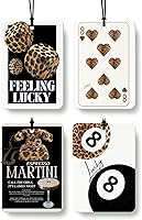 Vista 1 de Ambientador de coche con estampado retro de guepardo, 4 piezas, estampado de leopardo, 8 bolas de la suerte, ambientador colgante para el hogar