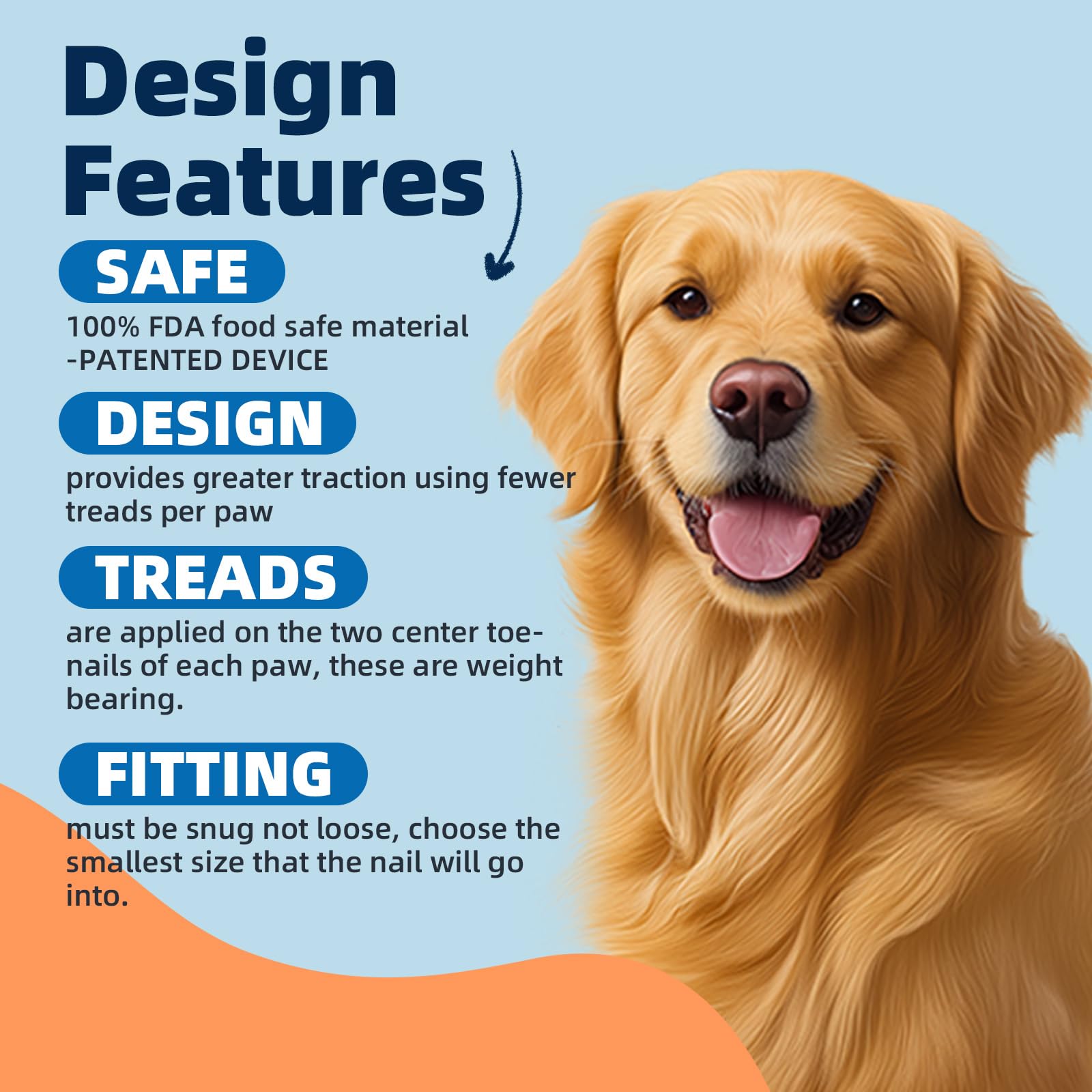 100pcs Dog Nail Caps Claw capsCover with Glue and Applicators (XL: About. Weight: 25-40 pounds)