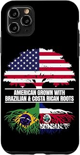 American Grown with Flag Heritage Brazil Costa Rican Roots Case for iPhone 11 Pro Max