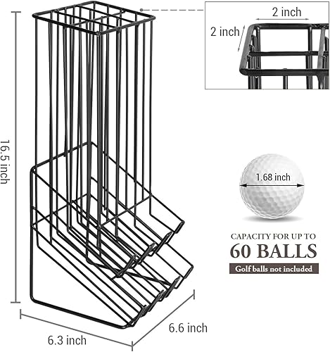 Miniatura 10 de MyGift Soporte para pelotas de golf de capacidad para 90  Dispensador de estante de exhibición miniatura de metal negro para pelotas de golf