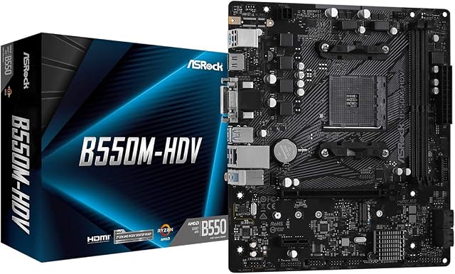 ASRock B550M-HDV Supports 3rd Gen AMD AM4 Ryzen / Future AMD Ryzen Processors motherboard