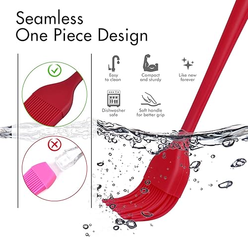 Miniatura 44 de HOTEC Cepillos de repostería de silicona resistentes al calor, para untar aceite y salsa de mantequilla, adobos para barbacoa, parrilla, hornear