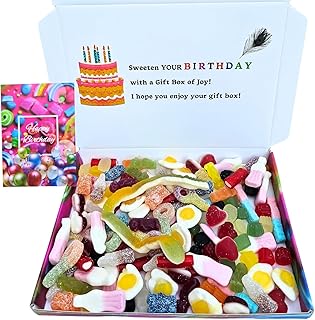 Happy Birthday Pick & Mix Sweets Gift Box | 12 Assorted mix, Retro Sweets with Birthday Card | Gift for Men, Women, and Kids | Letterbox friendly pick and mix Sweet Treat
