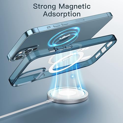 Miniatura 3 de JETech Funda magnética para iPhone 12 Pro Max de 6.7 pulgadas, compatible con carga inalámbrica MagSafe, a prueba de golpes, parte trasera