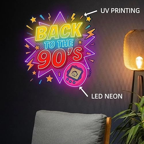 Miniatura 2 de Retro 90s Vibe Neon Sign - Dimmable, Ideal 90s Decor & Neon Sign for Wall Decor, Perfect for Retro-Themed Parties, Trendy Studios, Great Gift for