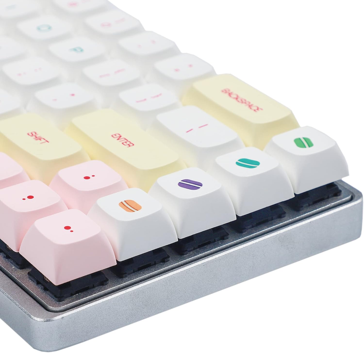 YMDK 146 Key Macaron Dye Sub ZDA Similar to XDA Keycaps PBT Keycap for MX Keyboard 104 87 61 Melody 96 KBD75 ID80 GK64 SP84